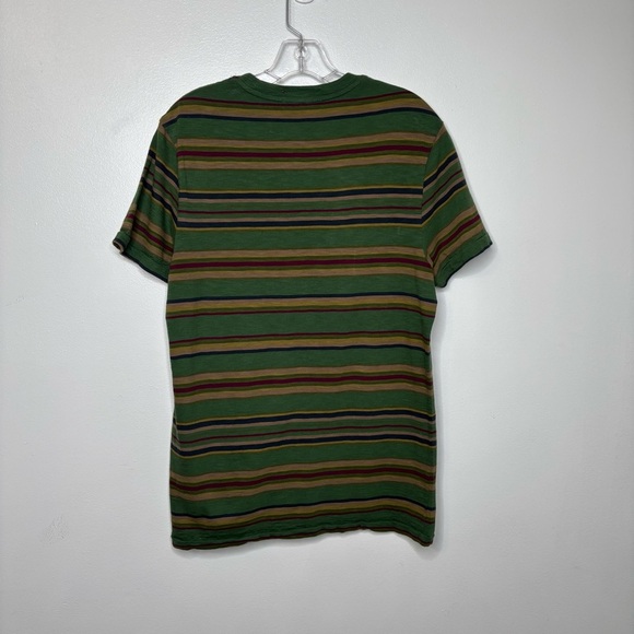 Polo Ralph Lauren Men’s L Green Multicolor Stripe Tee Custom Fit Pocket Shirt - Picture 2 of 5